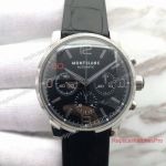 Swiss Montblanc TimeWalker Replica Watch Chronograph SS Black Red 50 On Dial